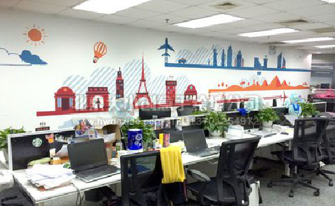 金平教你设计办公室墙绘的方法。