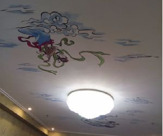 金平如何快速绘制天花板上的手绘墙？