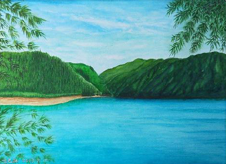 金平在墙绘中，如何绘画绿水青山？